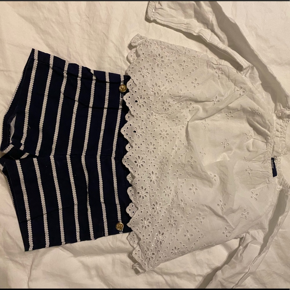 Lot of 2 Janie and Jack shorts Gap top 18-24 mo.